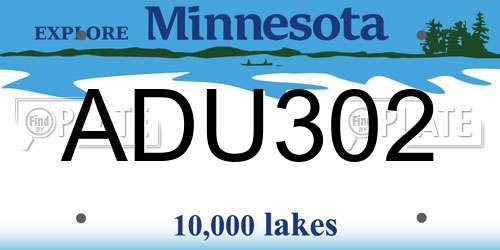 ADU302 Minnesota License Plate
