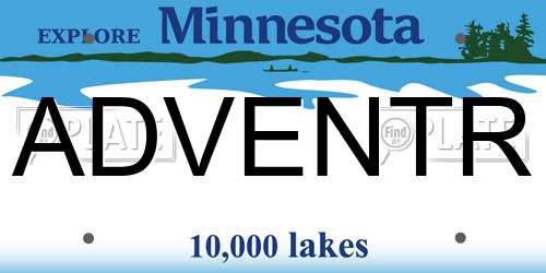 ADVENTR Minnesota License Plate