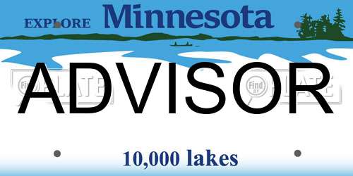 ADVISOR Minnesota License Plate