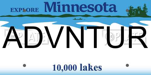 ADVNTUR Minnesota License Plate
