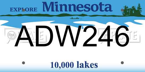 ADW246 Minnesota License Plate