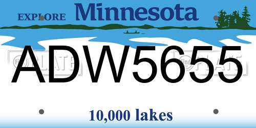 ADW5655 Minnesota License Plate