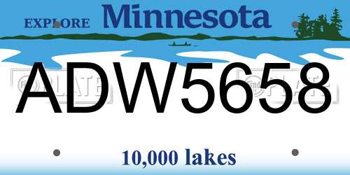 ADW5658 Minnesota License Plate