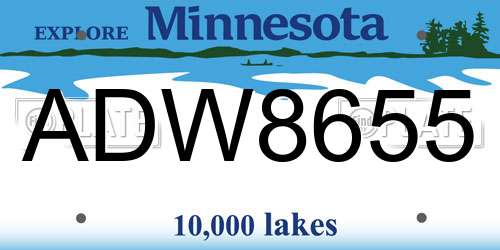 ADW8655 Minnesota License Plate