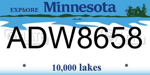 ADW8658 Minnesota License Plate