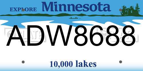ADW8688 Minnesota License Plate