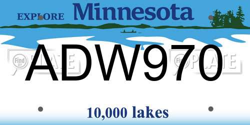 ADW970 Minnesota License Plate
