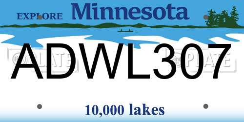 ADWL307 Minnesota License Plate