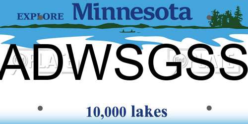 ADWSGSS Minnesota License Plate