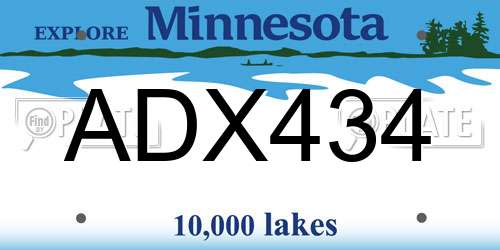 ADX434 Minnesota License Plate