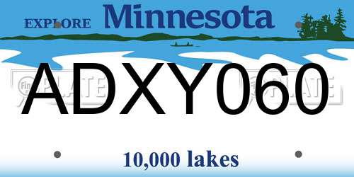 ADXY060 Minnesota License Plate