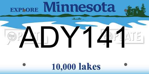 ADY141 Minnesota License Plate