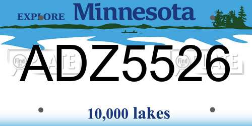 ADZ5526 Minnesota License Plate