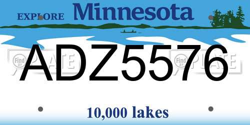 ADZ5576 Minnesota License Plate