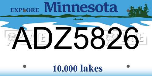 ADZ5826 Minnesota License Plate