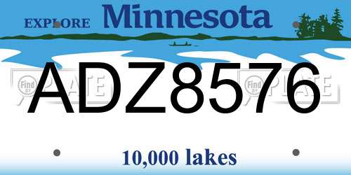ADZ8576 Minnesota License Plate