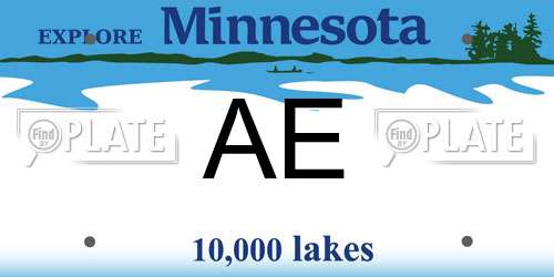 AE Minnesota License Plate
