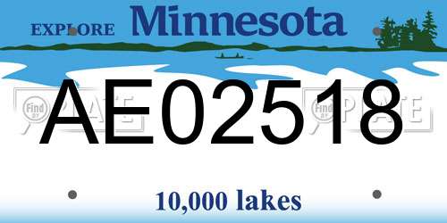 AE02518 Minnesota License Plate