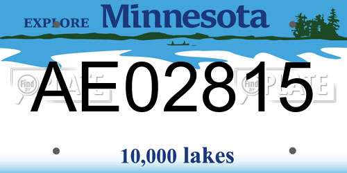 AE02815 Minnesota License Plate
