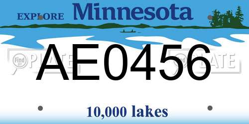 AE0456 Minnesota License Plate