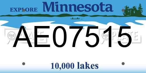 AE07515 Minnesota License Plate