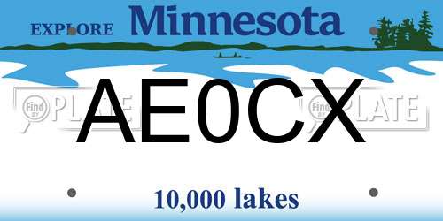AE0CX Minnesota License Plate