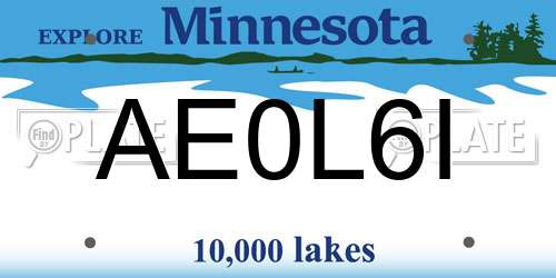 AE0L6I Minnesota License Plate