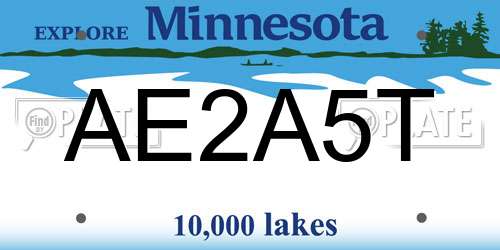 AE2A5T Minnesota License Plate