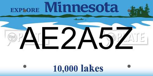 AE2A5Z Minnesota License Plate
