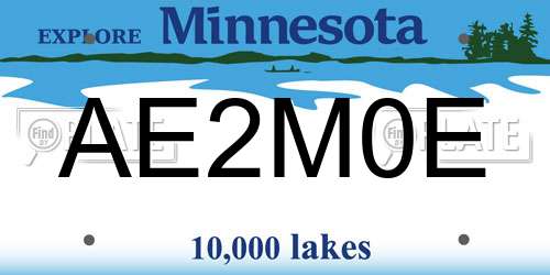 AE2M0E Minnesota License Plate