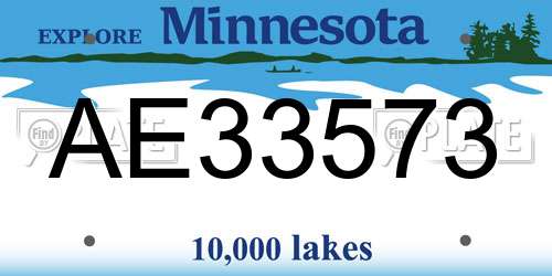 AE33573 Minnesota License Plate