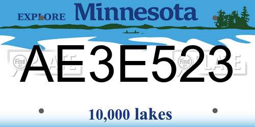AE3E523 Minnesota License Plate