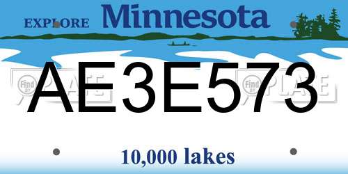 AE3E573 Minnesota License Plate