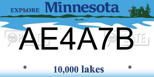 AE4A7B Minnesota License Plate