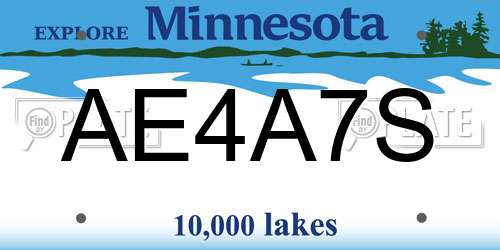 AE4A7S Minnesota License Plate