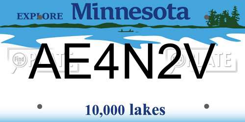 AE4N2V Minnesota License Plate