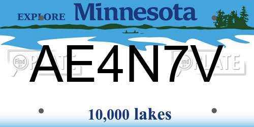 AE4N7V Minnesota License Plate