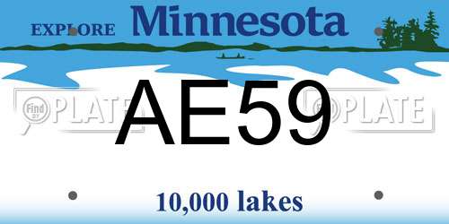 AE59 Minnesota License Plate