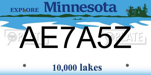 AE7A5Z Minnesota License Plate