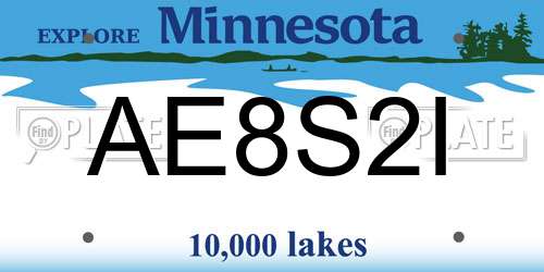 AE8S2I Minnesota License Plate