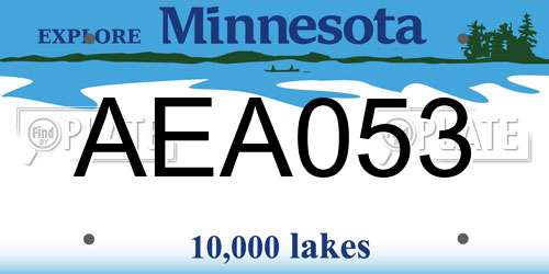 AEA053 Minnesota License Plate