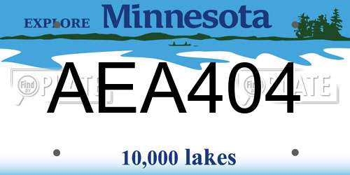 AEA404 Minnesota License Plate