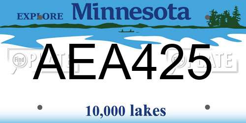 AEA425 Minnesota License Plate