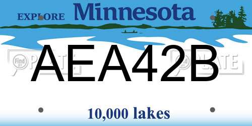 AEA42B Minnesota License Plate