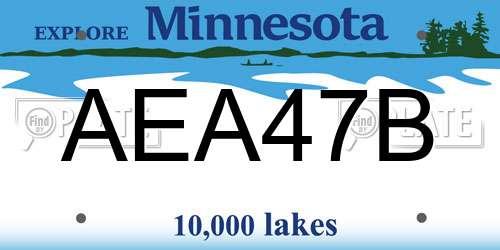 AEA47B Minnesota License Plate