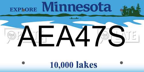AEA47S Minnesota License Plate
