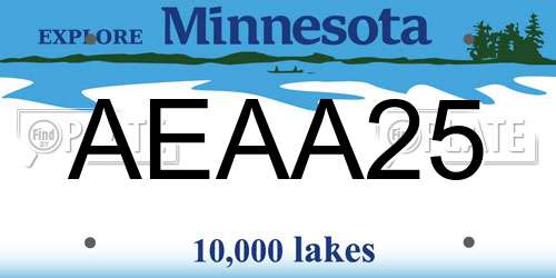 AEAA25 Minnesota License Plate