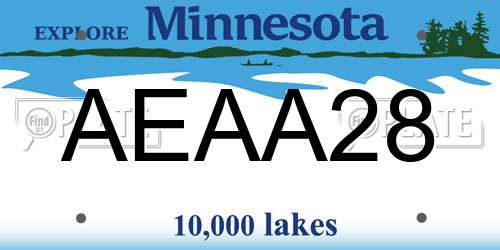 AEAA28 Minnesota License Plate