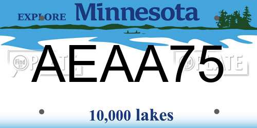 AEAA75 Minnesota License Plate