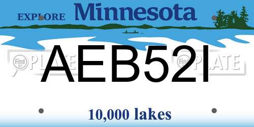 AEB52I Minnesota License Plate